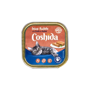 غذای کاسه ای گربه کوشیدا (Coshida) با طعم گوشت گوساله و مرغ وزن 100 گرم