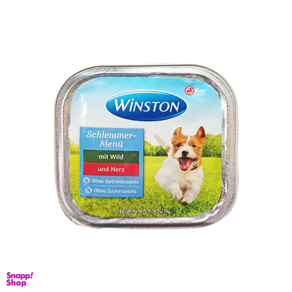 غذای کاسه‌ای سگ وینستون (Winston) با طعم گوشت شکار و دل Winston Game & Heart وزن 150 گرم