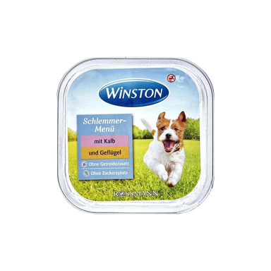غذای کاسه‌ای سگ وینستون (Winston) با طعم گوشت گوساله و مرغ Winston Veal & Poultry وزن 150 گرم