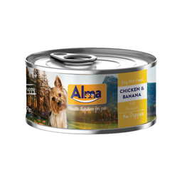 کنسرو غذای توله سگ آلما (Alma) مدل Chicken & Banana وزن 120 گرم