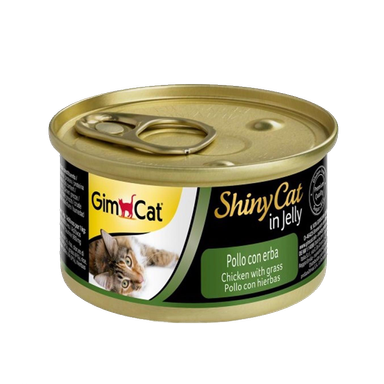 کنسرو غذای گربه جیم‌ کت (Gim Cat) مدل Chicken With Grass in Gelly وزن 70 گرم
