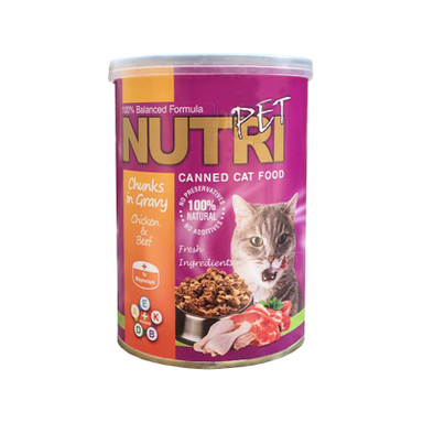 کنسرو غذای گربه نوتری پت (Nutri Pet ) مدل Chicken & Beef وزن 425 گرم