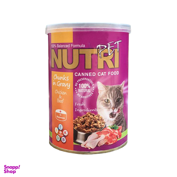 کنسرو غذای گربه نوتری پت (Nutri Pet ) مدل Chicken & Beef وزن 425 گرم