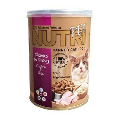 کنسرو غذای گربه نوتری پت (Nutri Pet ) مدل Chicken & Rice وزن 425 گرم