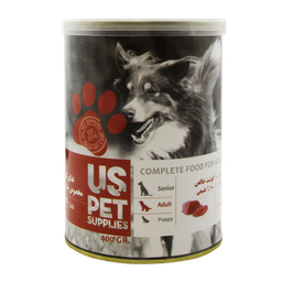 کنسرو غذای سگ یو اس پت مدل Pure Beef وزن 400 گرم