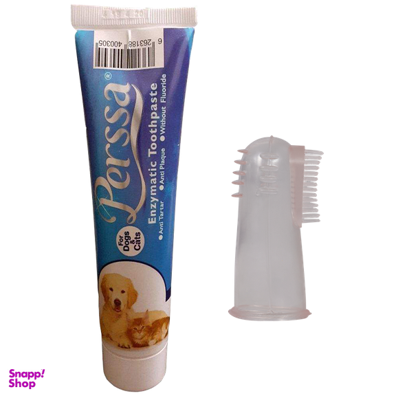 بسته مسواک و خمیر دندان سگ و گربه مدل Dental Cleaning مجموعه 2 عددی