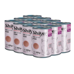 کنسرو غذای گربه شایر مدل ماهی Sh31212 وزن 400 گرم بسته 12 عددی