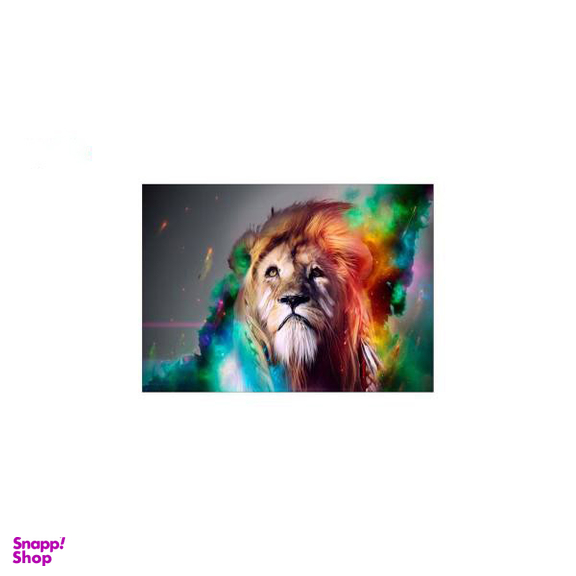 تابلو شاسی ونسونی طرح Colorful Lion سایز 30 × 40 سانتی متر