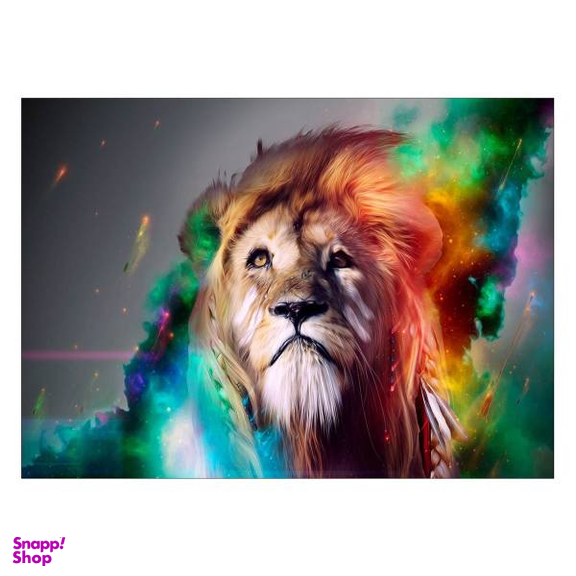 تابلو شاسی ونسونی طرح Colorful Lion سایز 30 × 40 سانتی متر