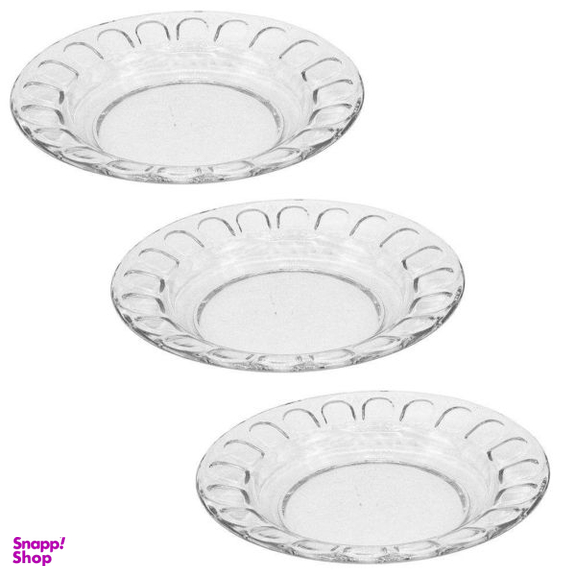 بشقاب خورش خوری شیشه و بلور اصفهان (Esfahan Glass) مدل گلایل کد 522 بسته 6 عددی