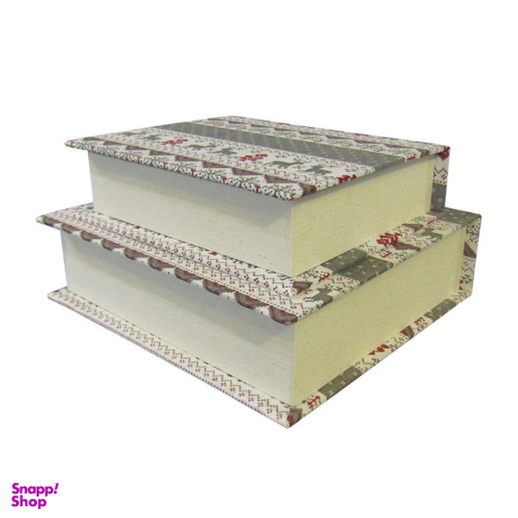 جعبه هدیه هوم اند لایف طرح گوزن مدل کتاب مجموعه 2 عددی