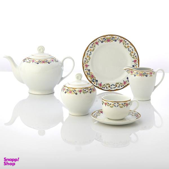 سرویس غذا خوری 102 پارچه چینی زرین ایران سری ایتالیا اف مدل گلستان درجه یک