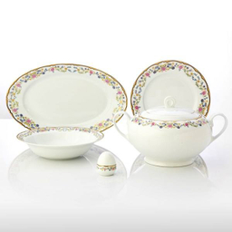 سرویس غذا خوری 102 پارچه چینی زرین ایران سری ایتالیا اف مدل گلستان درجه یک