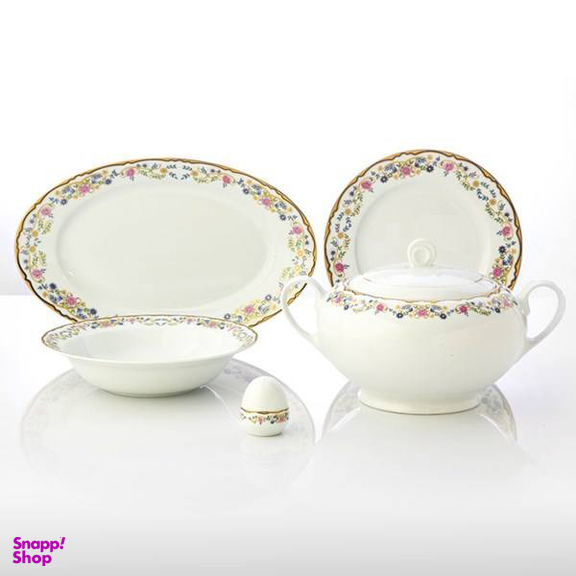 سرویس غذا خوری 102 پارچه چینی زرین ایران سری ایتالیا اف مدل گلستان درجه یک