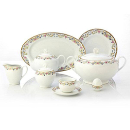 سرویس غذا خوری 102 پارچه چینی زرین ایران سری ایتالیا اف مدل گلستان درجه یک