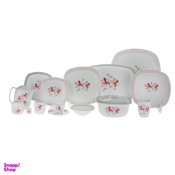سرویس غذا خوری 98 پارچه چینی زرین ایران سری کواترو مدل والنسیا کد 24206
