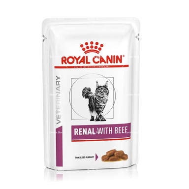 پوچ گربه رویال کنین مدل Renal With Beef وزن 85 گرم