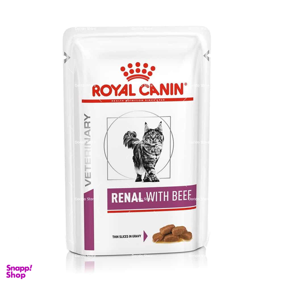 پوچ گربه رویال کنین مدل Renal With Beef وزن 85 گرم