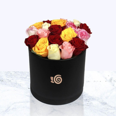 باکس گل رزهای رنگی مدل کالر باکس