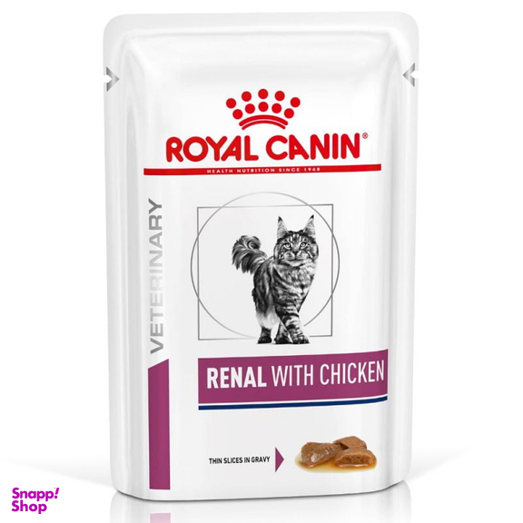 غذا پوچ گربه رویال کنین مدل Renal With Chicken وزن 85 گرم