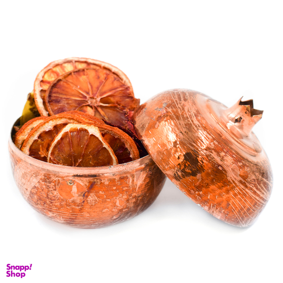 ظروف تزیینی مسی کد 001 به همراه میوه خشک و آجیل