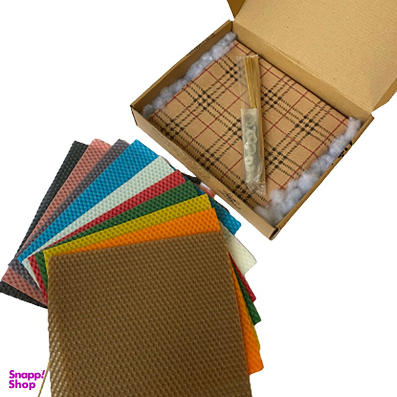 شمع موم ورقه‌ای مدل زنبور عسل مجموعه 11 عددی