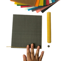 شمع موم ورقه‌ای مدل زنبور عسل مجموعه 11 عددی