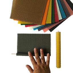 شمع موم ورقه‌ای مدل زنبور عسل مجموعه 11 عددی