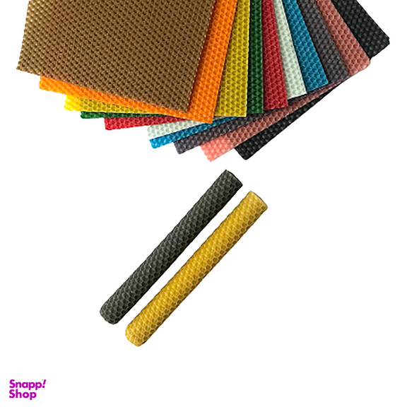 شمع موم ورقه‌ای مدل زنبور عسل مجموعه 11 عددی