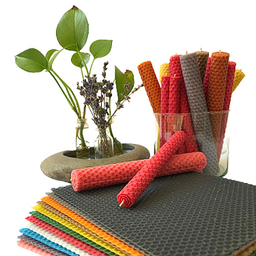 شمع موم ورقه‌ای مدل زنبور عسل مجموعه 11 عددی