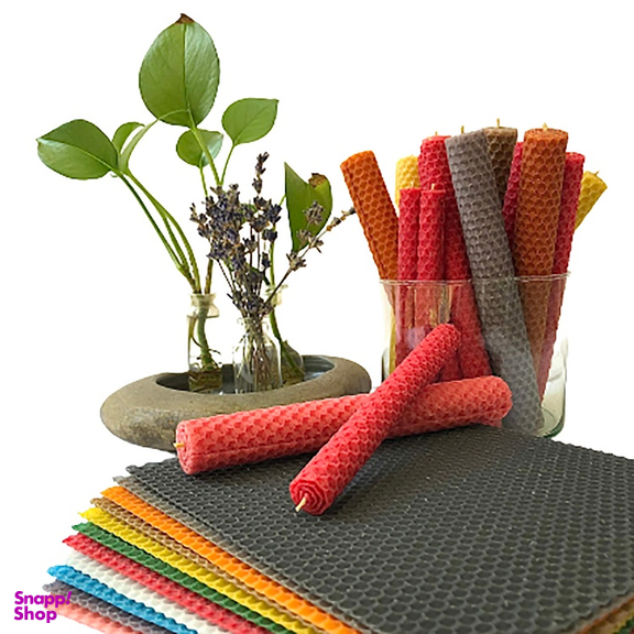 شمع موم ورقه‌ای مدل زنبور عسل مجموعه 11 عددی