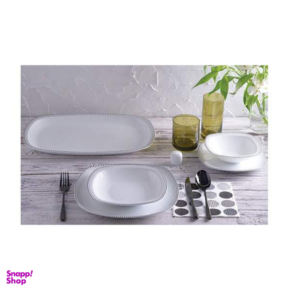 سرویس غذا خوری 98 پارچه چینی زرین ایران سری کواترو مدل مون بلان درجه یک