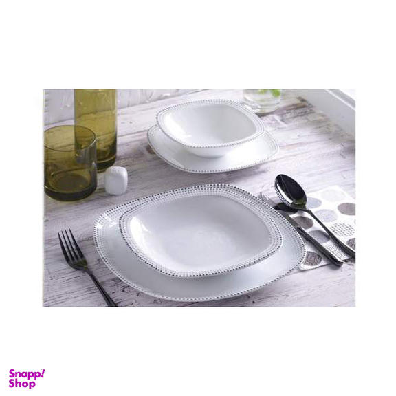 سرویس غذا خوری 98 پارچه چینی زرین ایران سری کواترو مدل مون بلان درجه یک
