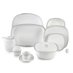 سرویس غذا خوری 98 پارچه چینی زرین ایران سری کواترو مدل مون بلان درجه یک