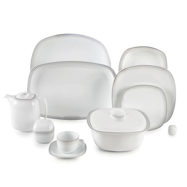 سرویس غذا خوری 98 پارچه چینی زرین ایران سری کواترو مدل مون بلان درجه یک