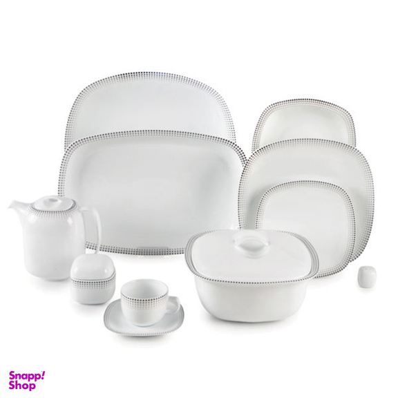 سرویس غذا خوری 98 پارچه چینی زرین ایران سری کواترو مدل مون بلان درجه یک