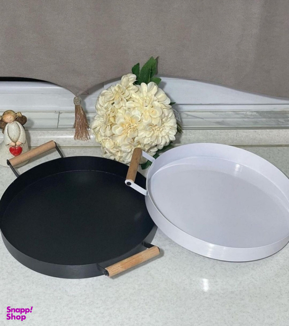 سینی سرو مدل دسته چوبی یک عدد