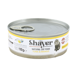 کنسرو گربه شایر (Shayer) با طعم ماهی تن و انبه وزن 110 گرم