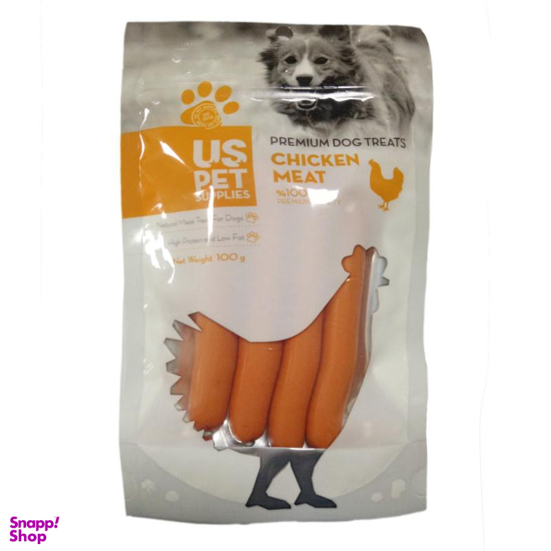 تشویقی سگ یو اس پت (US Pet) مدل Soft Chicken Sausge وزن 100 گرم
