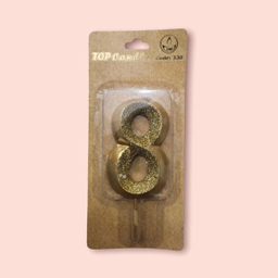 شمع تولد تاپ کندل (Top Candle) مدل اکلیلی طرح عدد 8