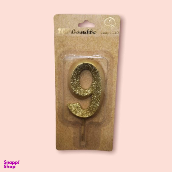 شمع تولد تاپ کندل (Top Candle) مدل اکلیلی طرح عدد 9