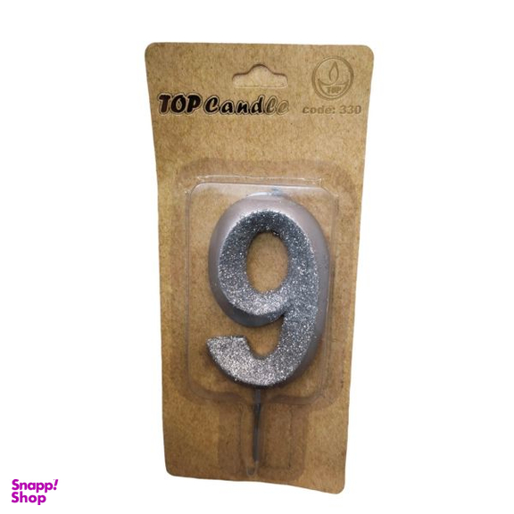 شمع تولد تاپ کندل (Top Candle) مدل اکلیلی طرح عدد 9
