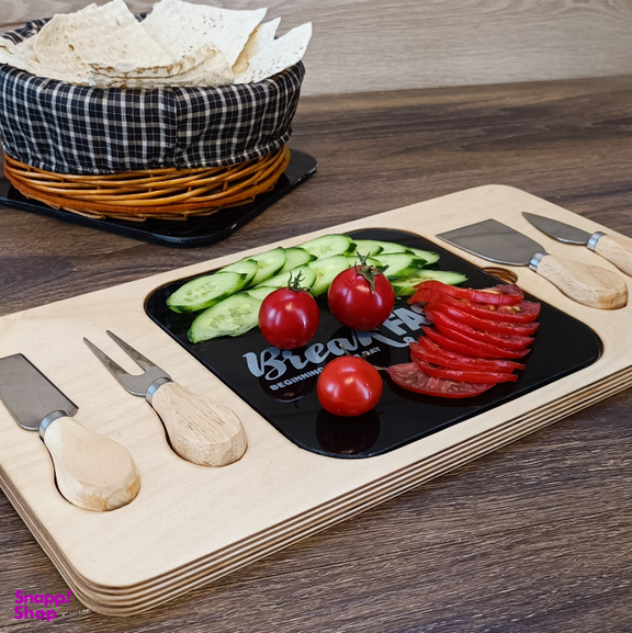 تخته سرو صبحانه رایکا مدل مستطیل به همراه کارد صبحانه خوری