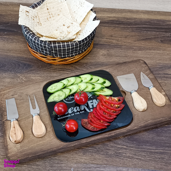 تخته سرو صبحانه رایکا مدل مستطیل به همراه کارد صبحانه خوری