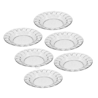 بشقاب خورش خوری شیشه و بلور اصفهان (Esfahan Glass) مدل گلایل کد 75 بسته 6 عددی