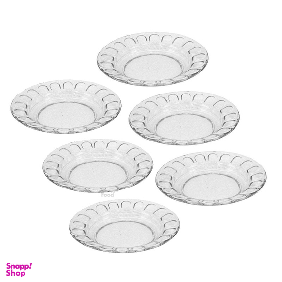 بشقاب خورش خوری شیشه و بلور اصفهان (Esfahan Glass) مدل گلایل کد 75 بسته 6 عددی
