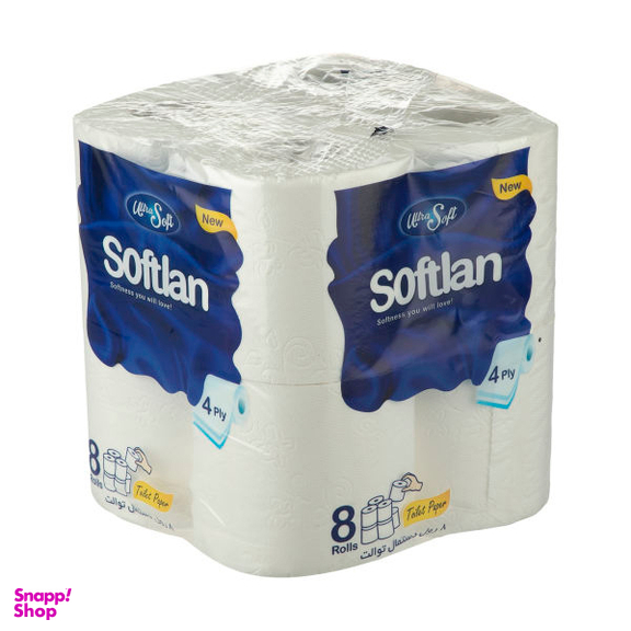 دستمال توالت سافتلن (Softlan) بسته 8 عددی