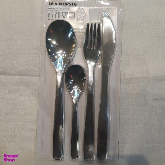 سرویس قاشق و چنگال 16 پارچه ایکیا (Ikea) مدل Mopsig