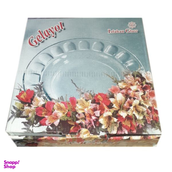 پیش دستی شیشه و بلور اصفهان (Esfahan Glass) مدل گلایل کد 524 بسته 6 عددی