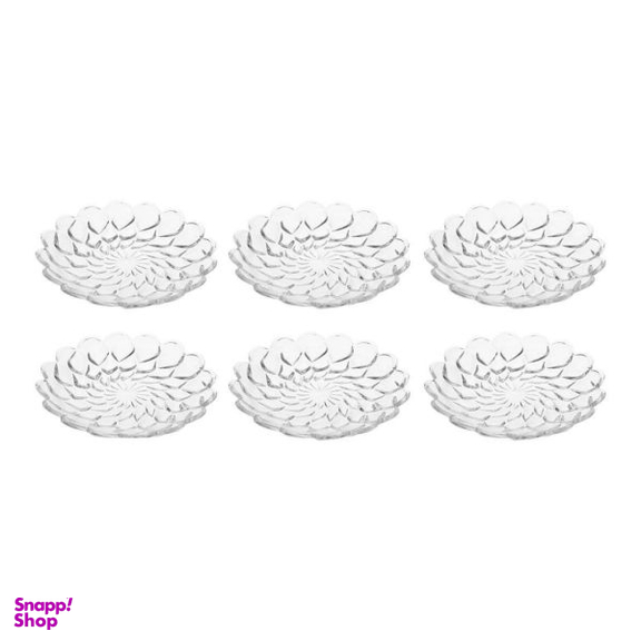 بشقاب خورش خوری شیشه و بلور اصفهان (Esfahan Glass) مدل گلایل بسته 6 عددی